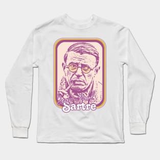 Jean Paul Sartre - Retro Style Fan Design Long Sleeve T-Shirt